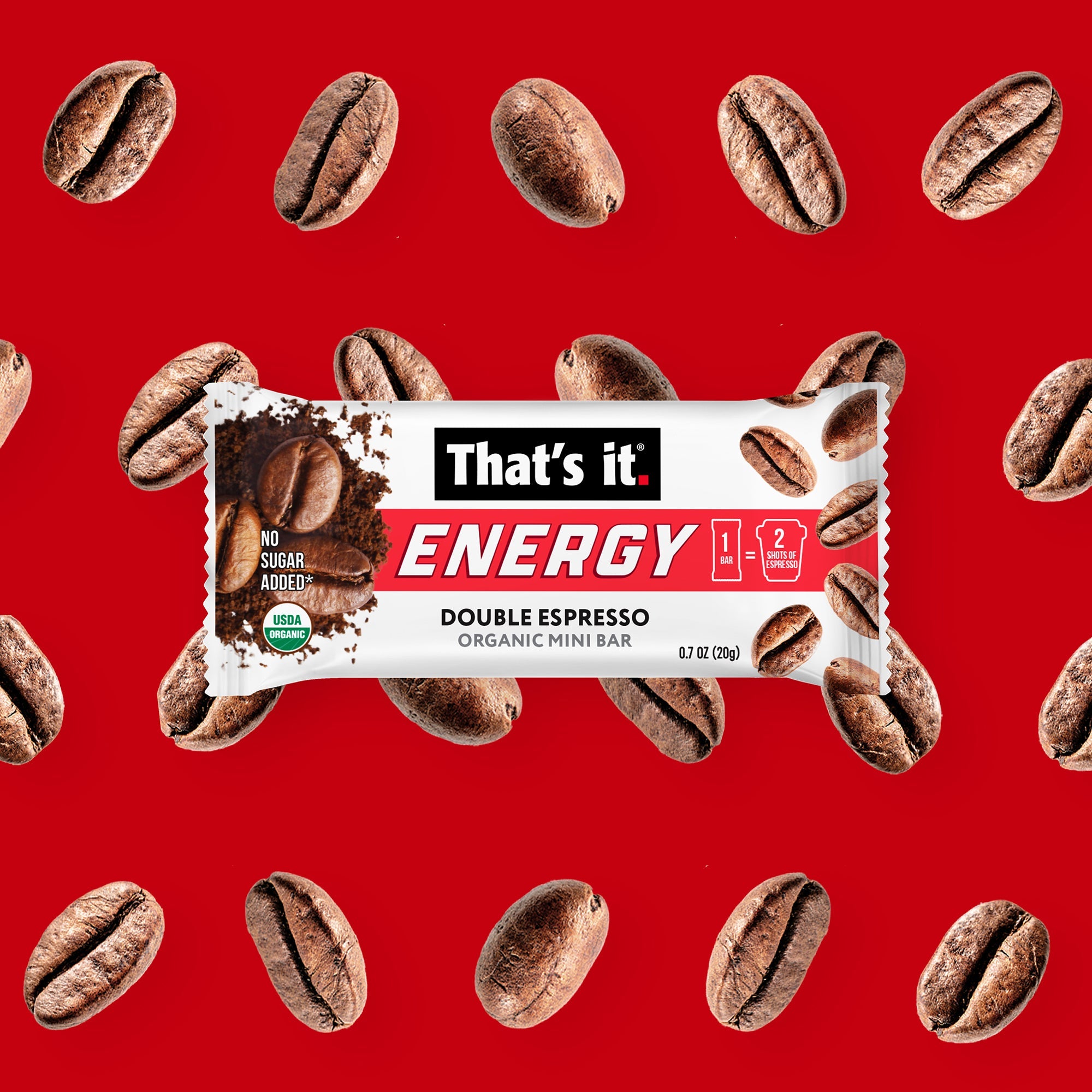 Double Espresso Organic Energy Mini Bars