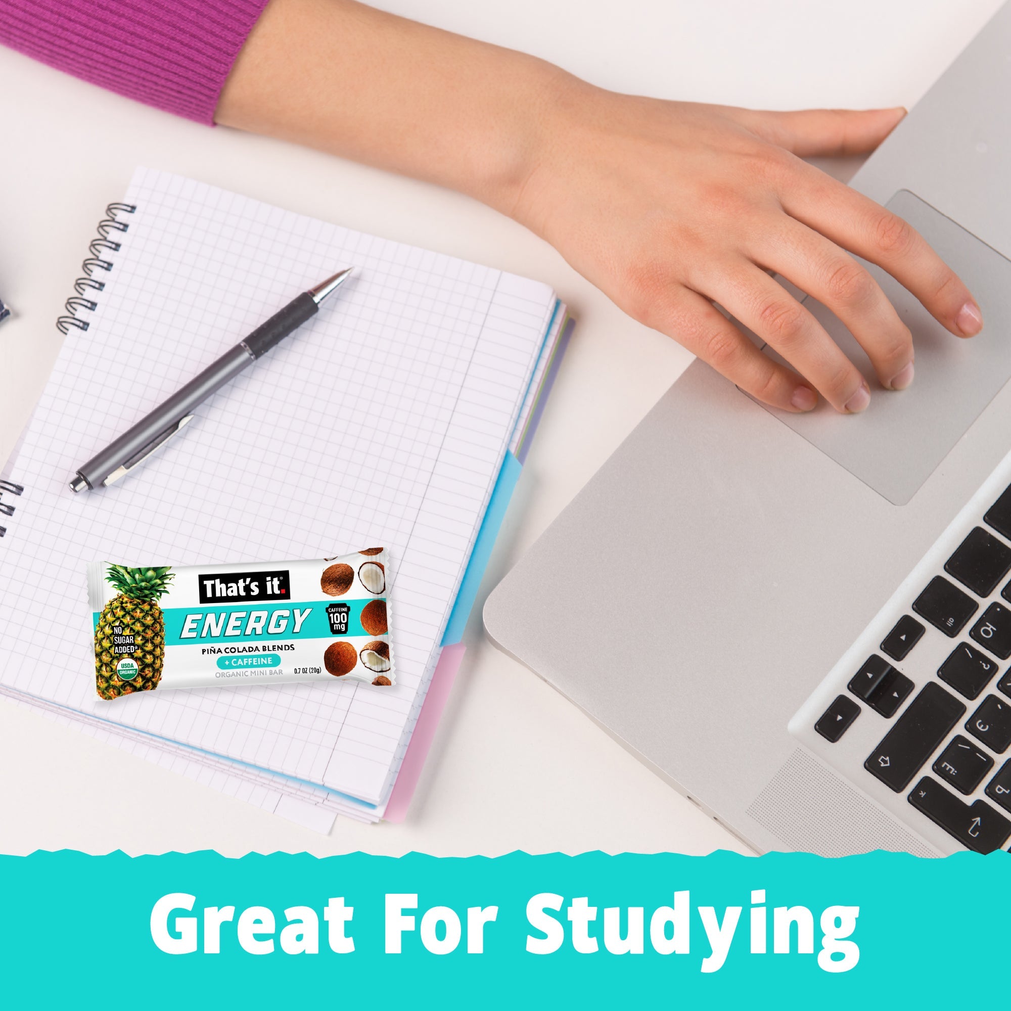 Piña Colada Blends Organic Energy Mini Bars 100mg