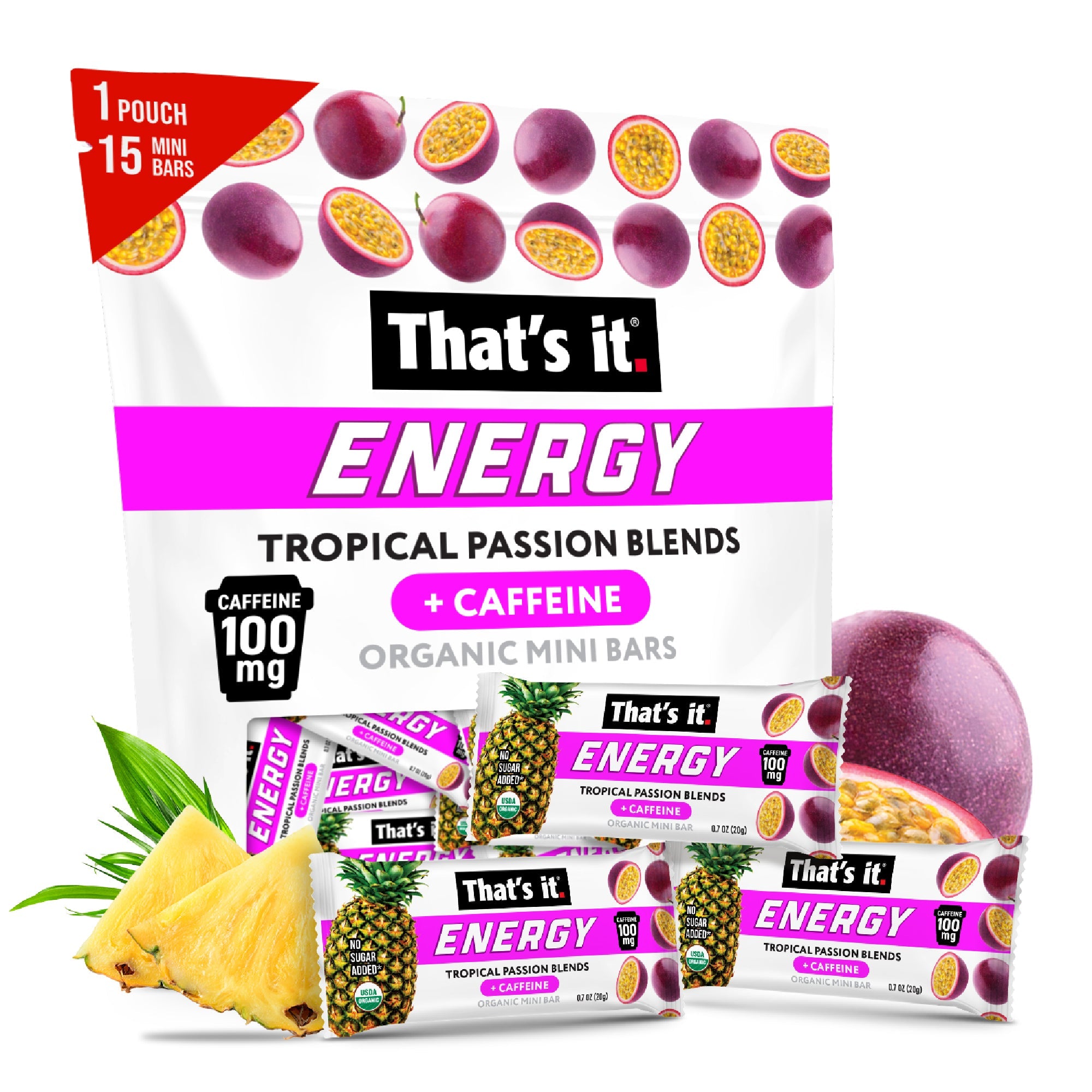Tropical Passion Blends Organic Energy Mini Bars 100mg