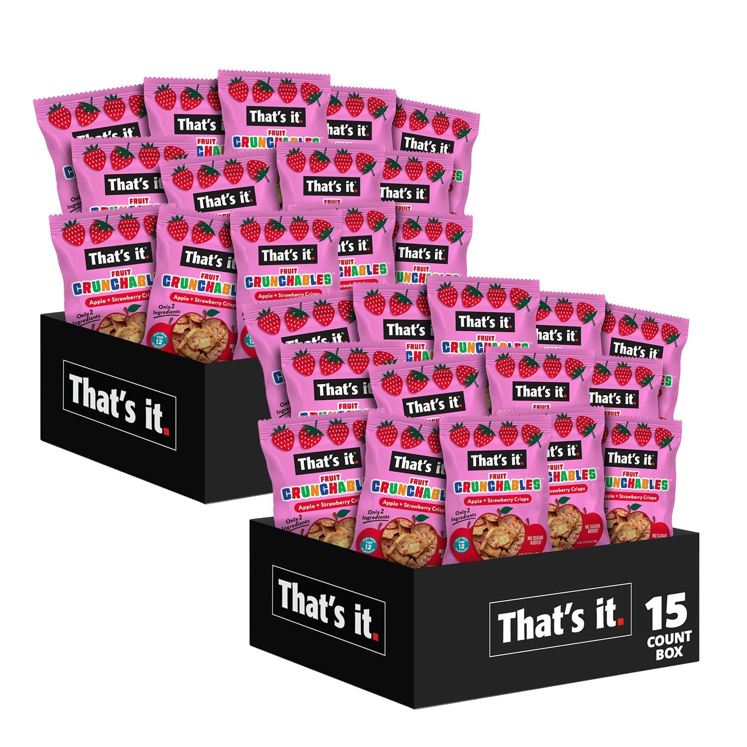 Apple + Strawberry Crisps Fruit Crunchables Bundle Box (30 Packs)