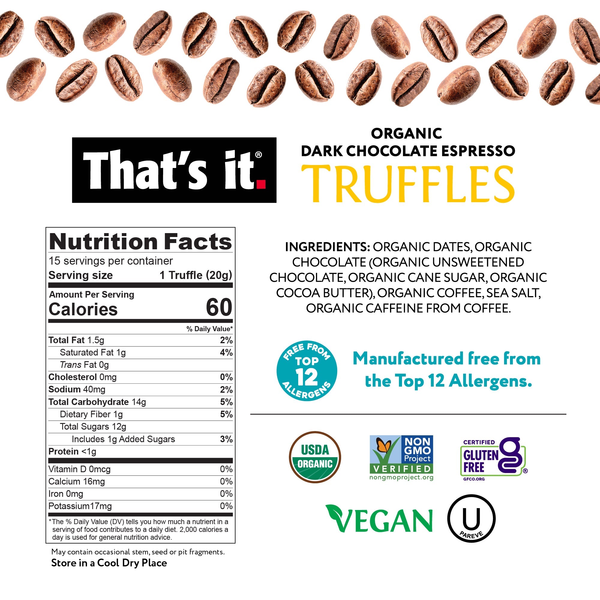 Organic Dark Chocolate Espresso Truffles