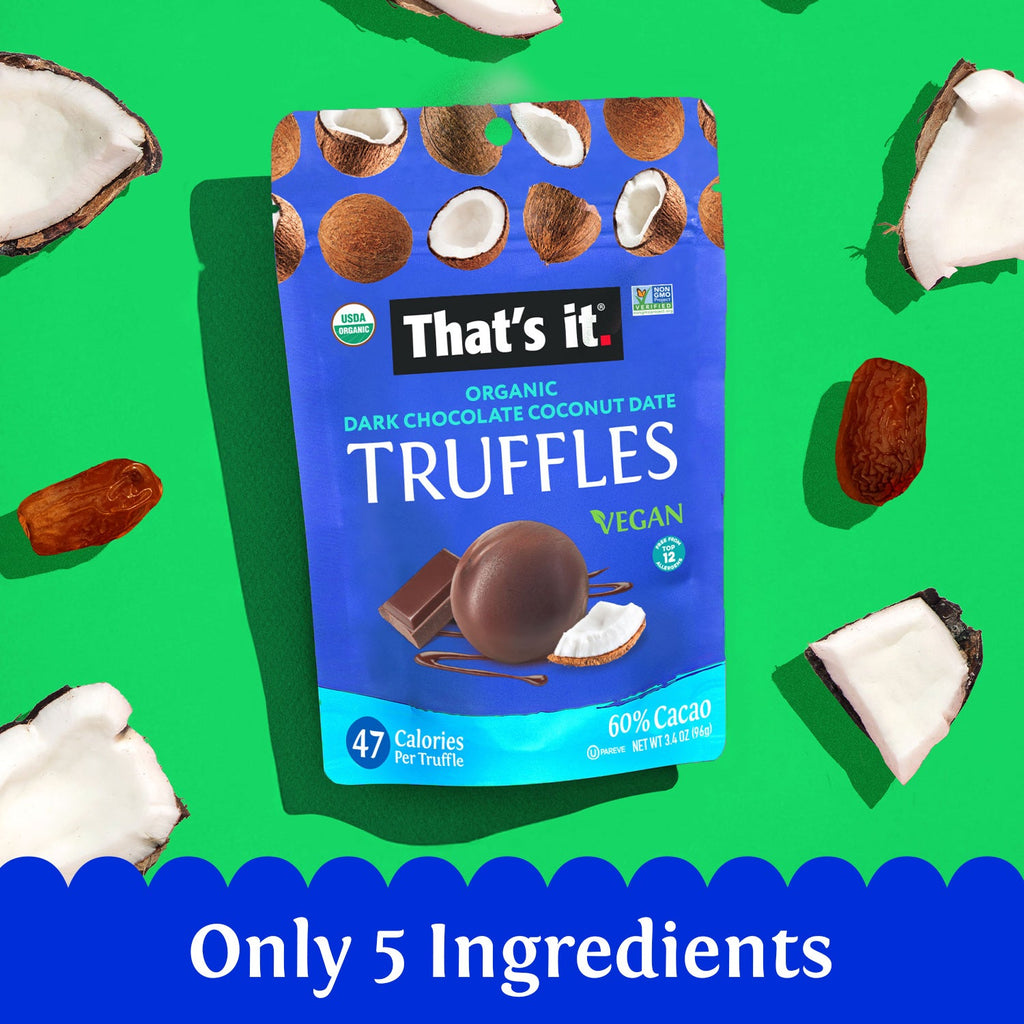 Organic Dark Chocolate Coconut Date Truffles (3 Packs)