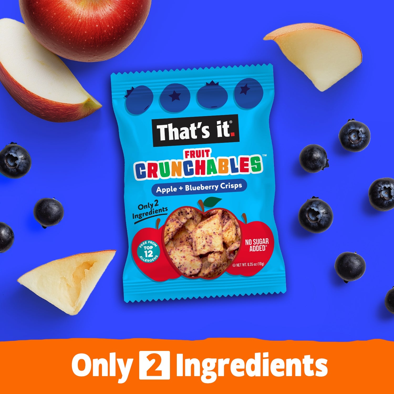 Apple + Blueberry Crisps Fruit Crunchables Bundle Box (30 Packs)