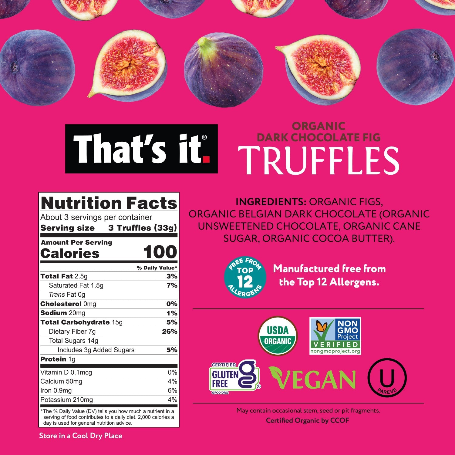 Organic Dark Chocolate Fig Truffles