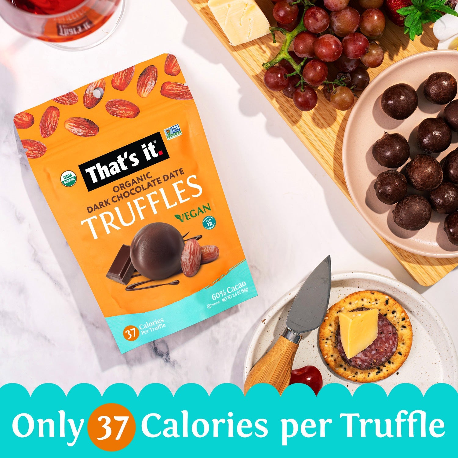 Organic Dark Chocolate Date Truffles