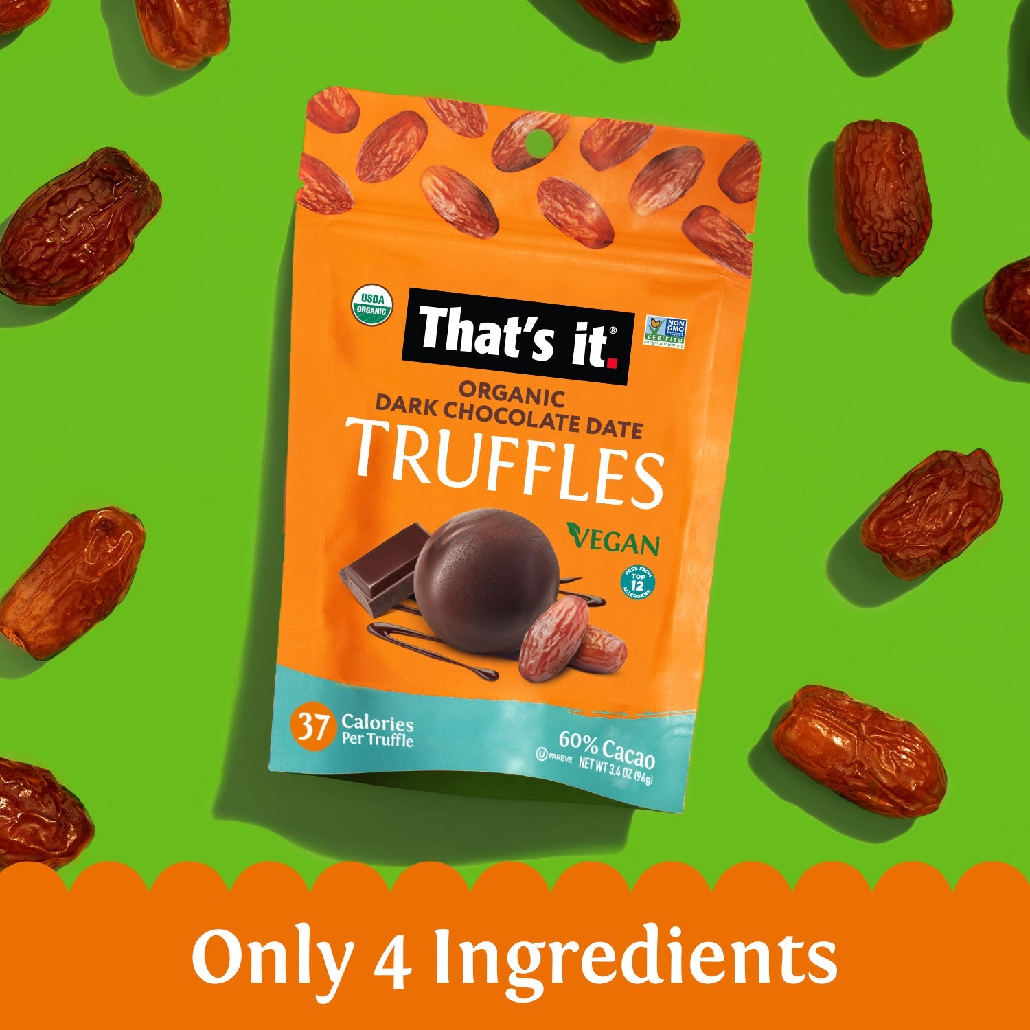 Organic Dark Chocolate Date Truffles