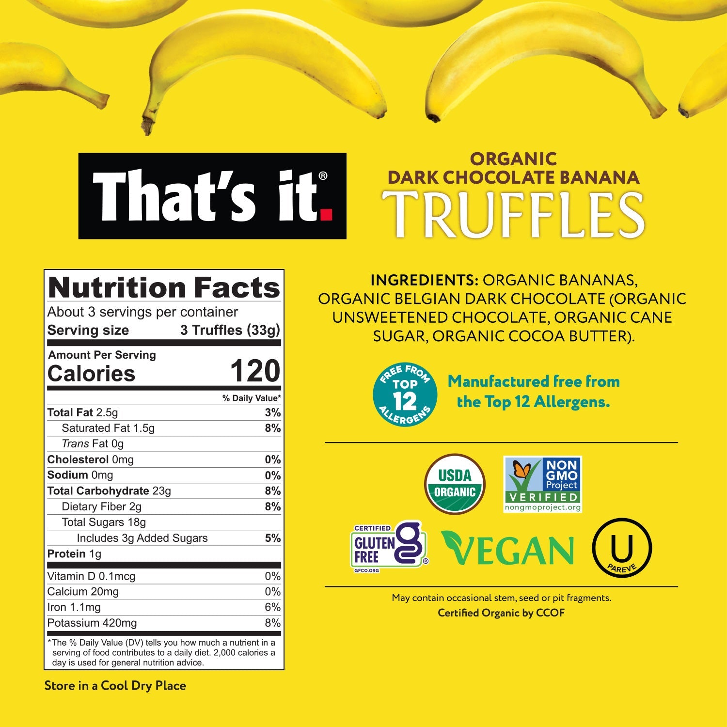 Organic Dark Chocolate Banana Truffles