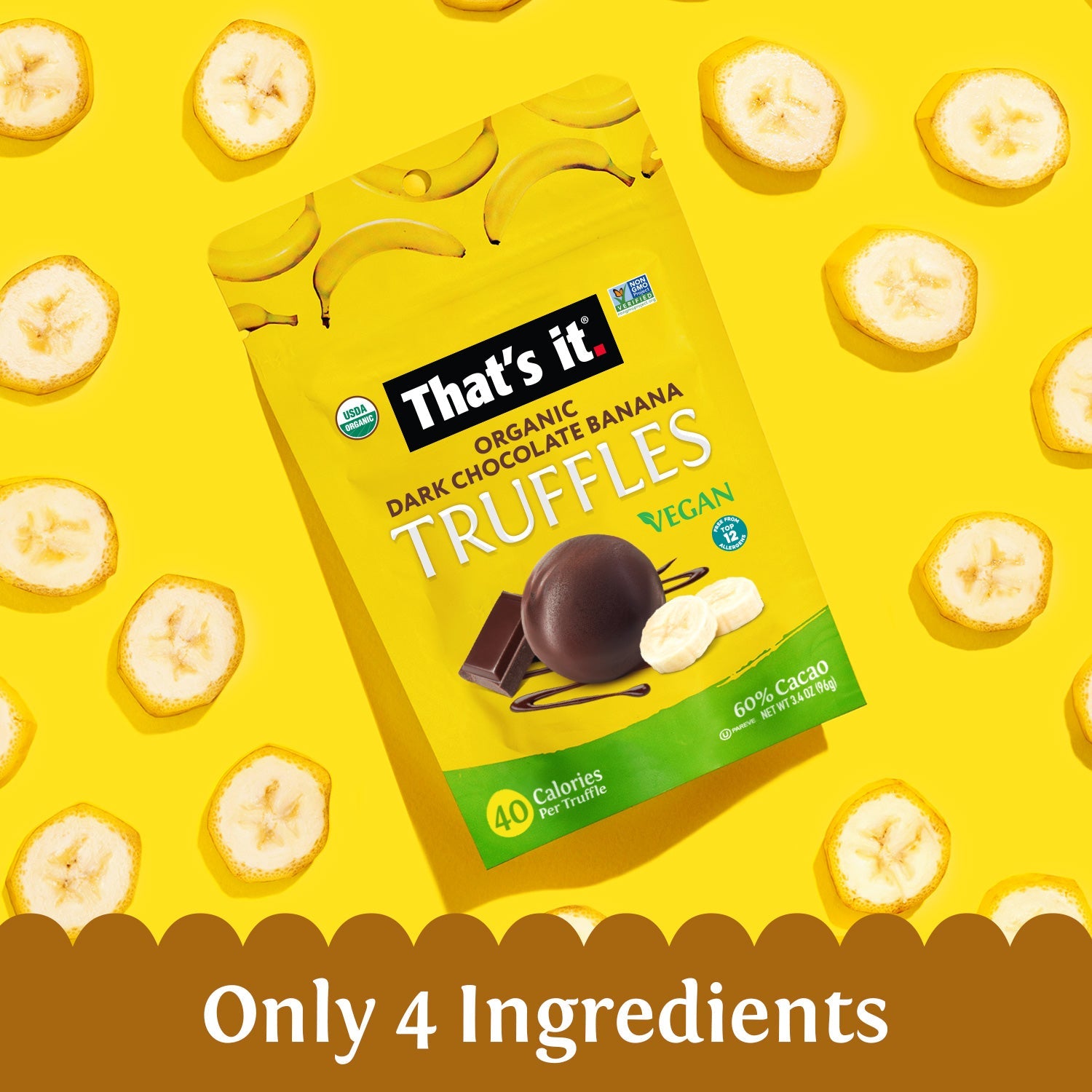 Organic Dark Chocolate Banana Truffles