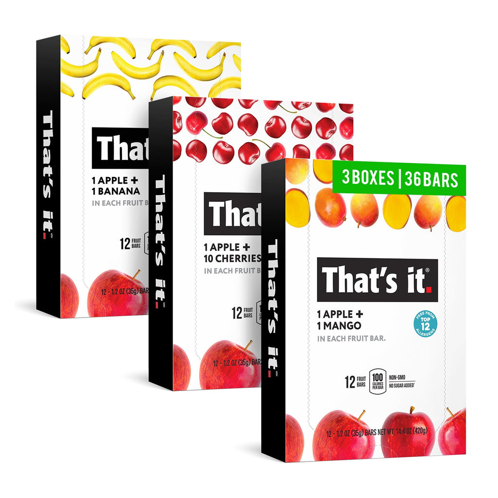 Best Sellers Fruit Bar Variety Pack - Banana, Cherry & Mango (36 Bars)