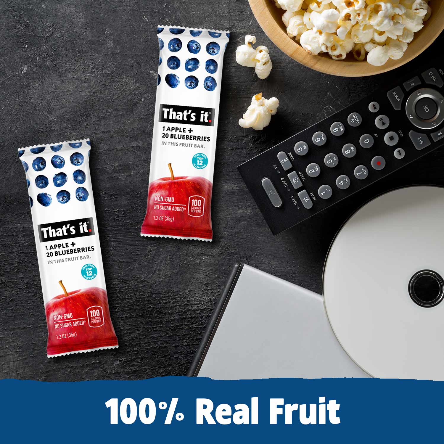 Best Sellers Fruit Bar Variety Pack - Blueberry, Cherry, Mango & Strawberry (48 Bars)