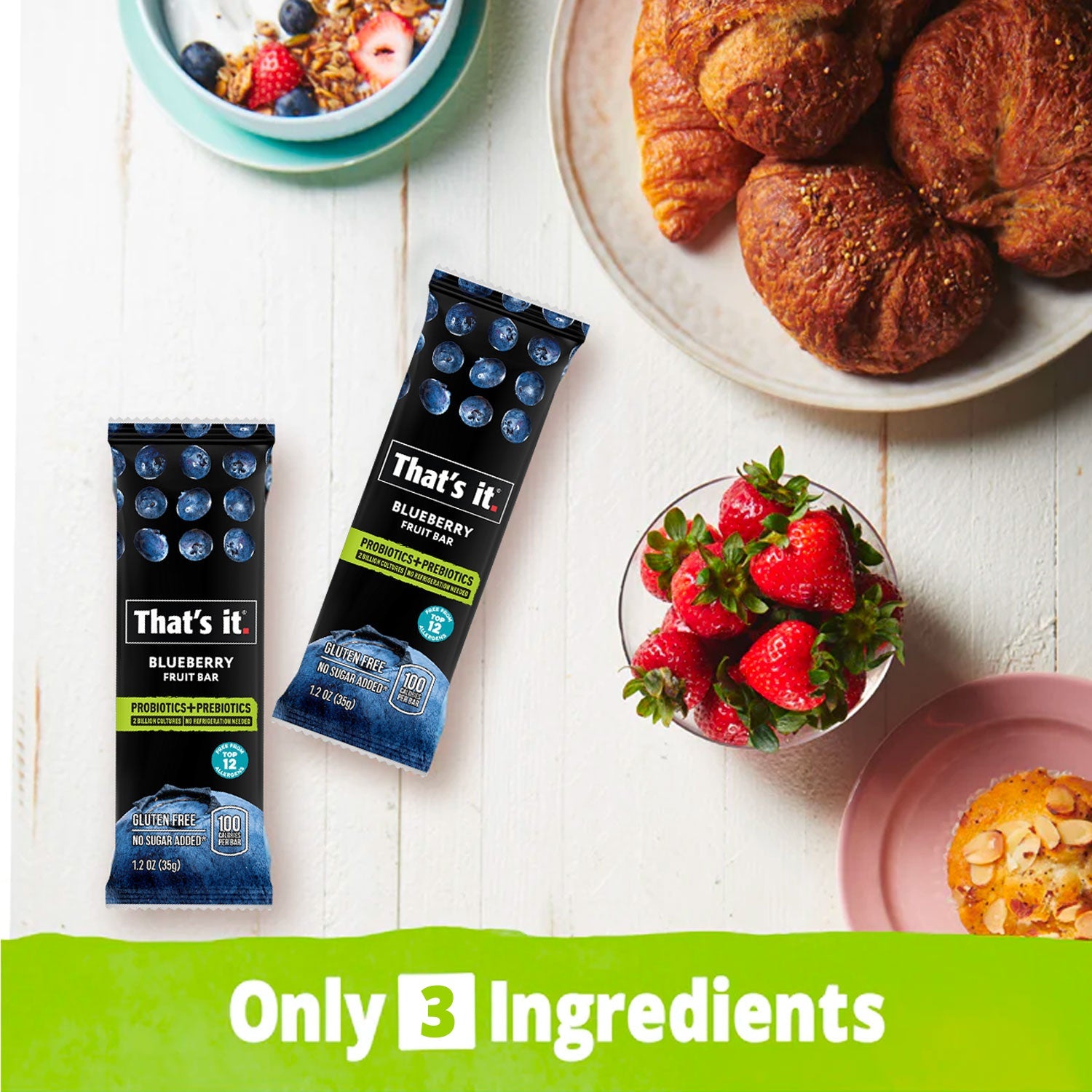 Blueberry Probiotic Fruit Bars