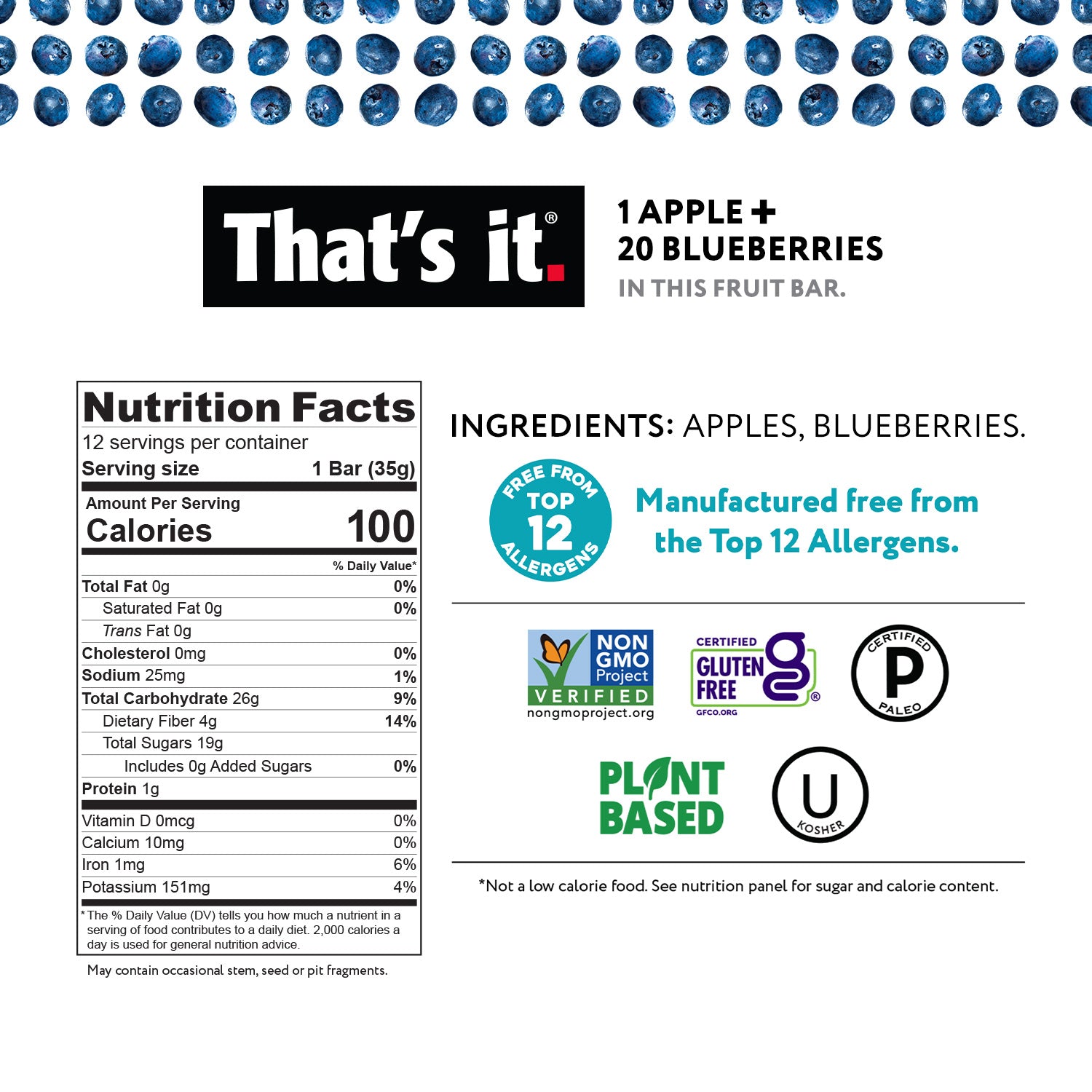 Apple + Blueberry Fruit Bars