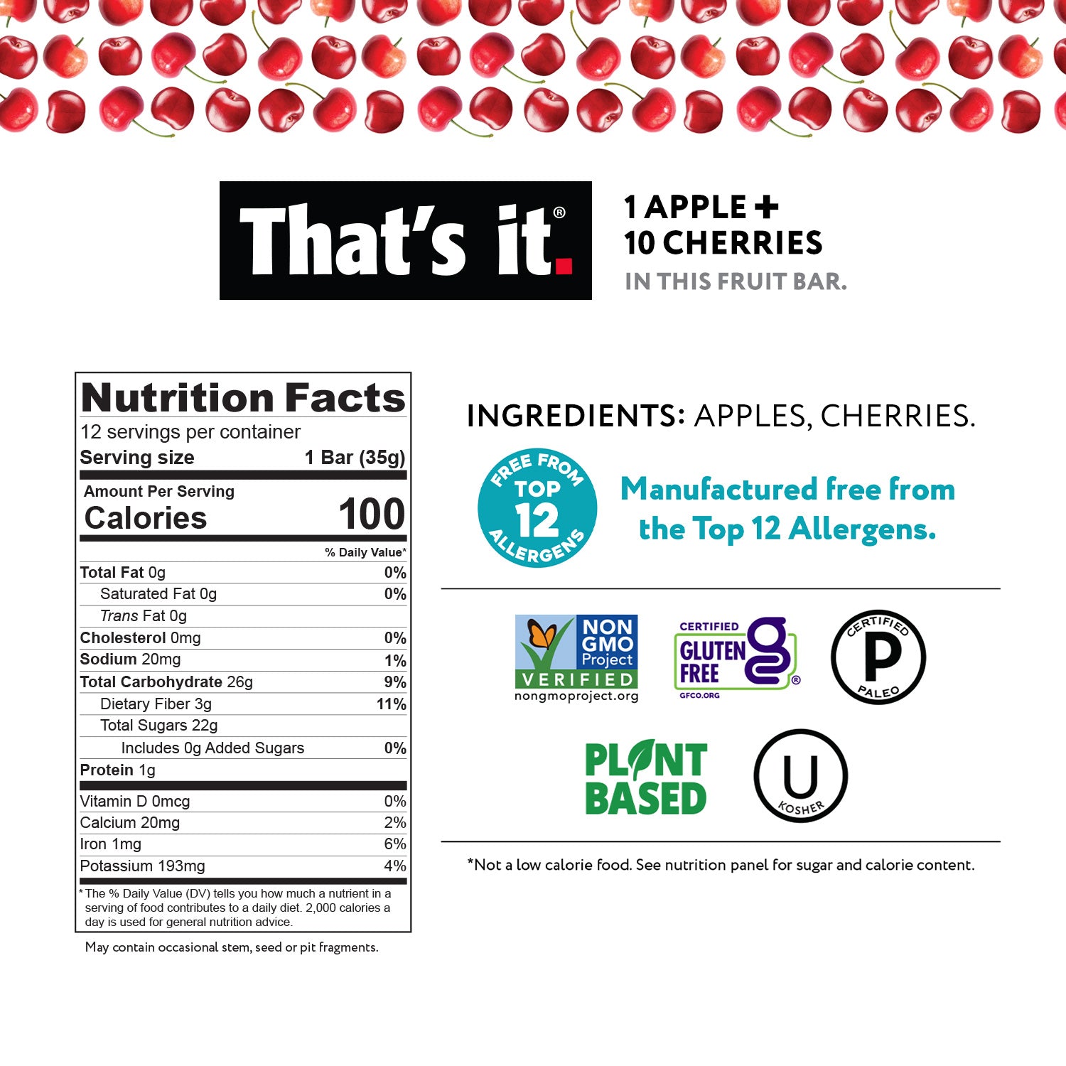 Apple + Cherry Fruit Bars