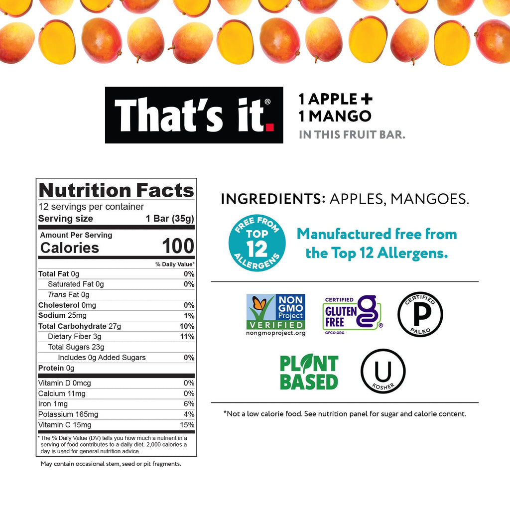 Best Sellers Fruit Bar Variety Pack - Banana, Cherry & Mango (36 Bars)