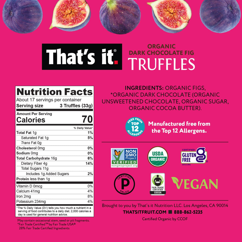 Organic Dark Chocolate Fig Truffles (20 oz)